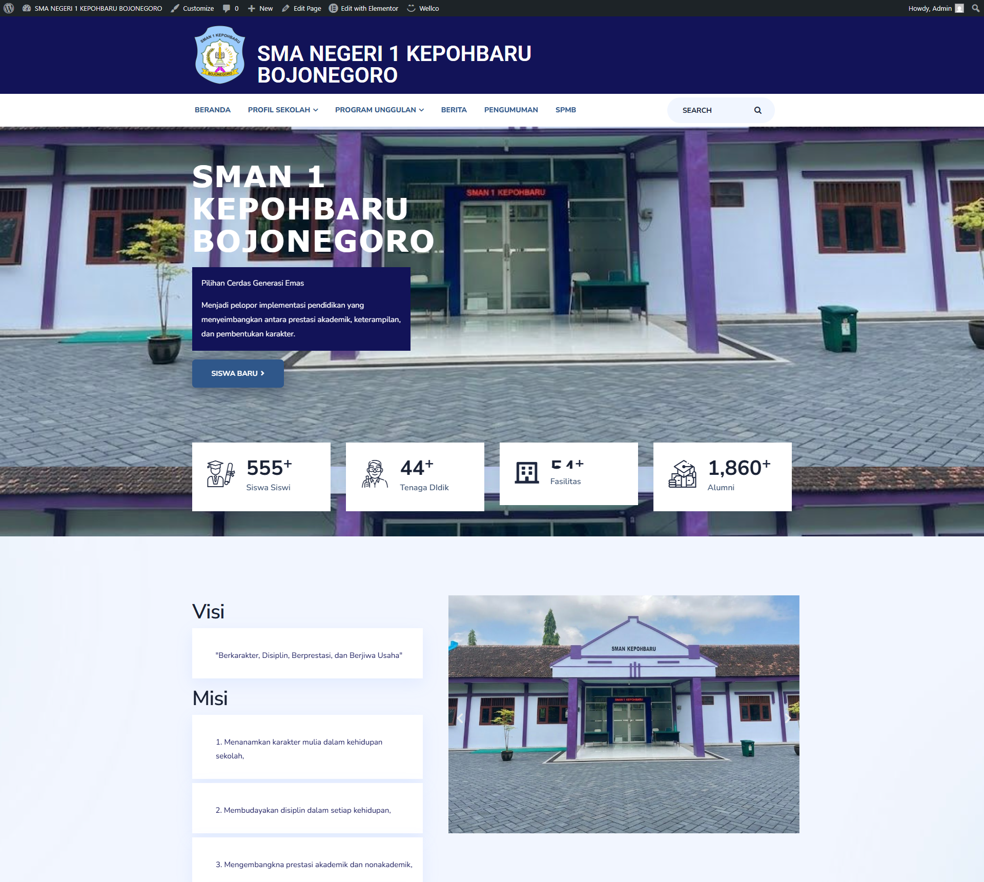 Website SMAN 1 Kepohbaru Bojonegoro